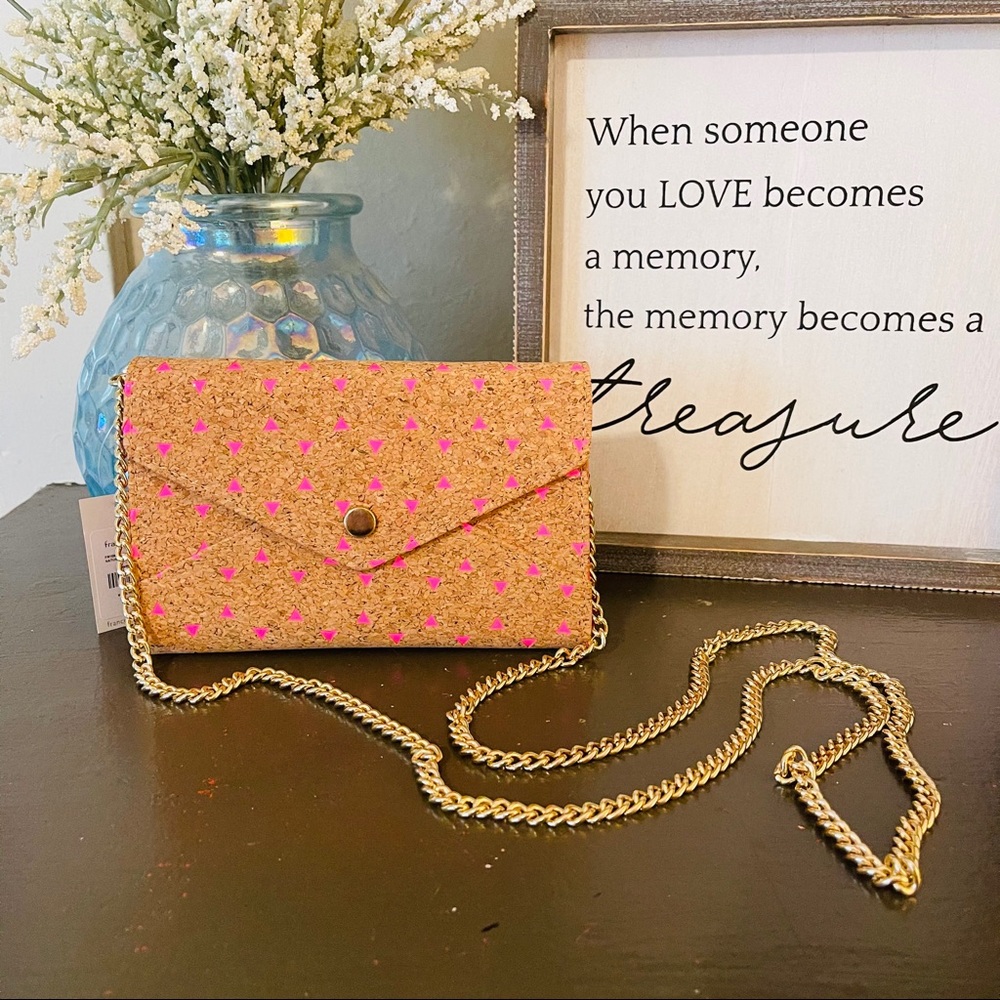 NWT Cork and Pink Crossbody Clutch - Picture 1 of 9